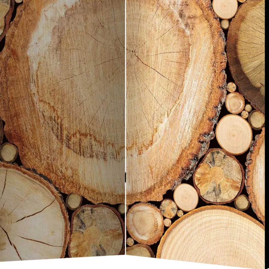 Raumteiler mit Fotodruck Baumscheiben - Siska^Wohnen Clearance