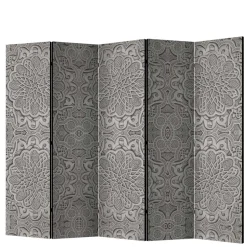 Wohnen Raumteiler mit Mandala Motiv in Grau - Sololos