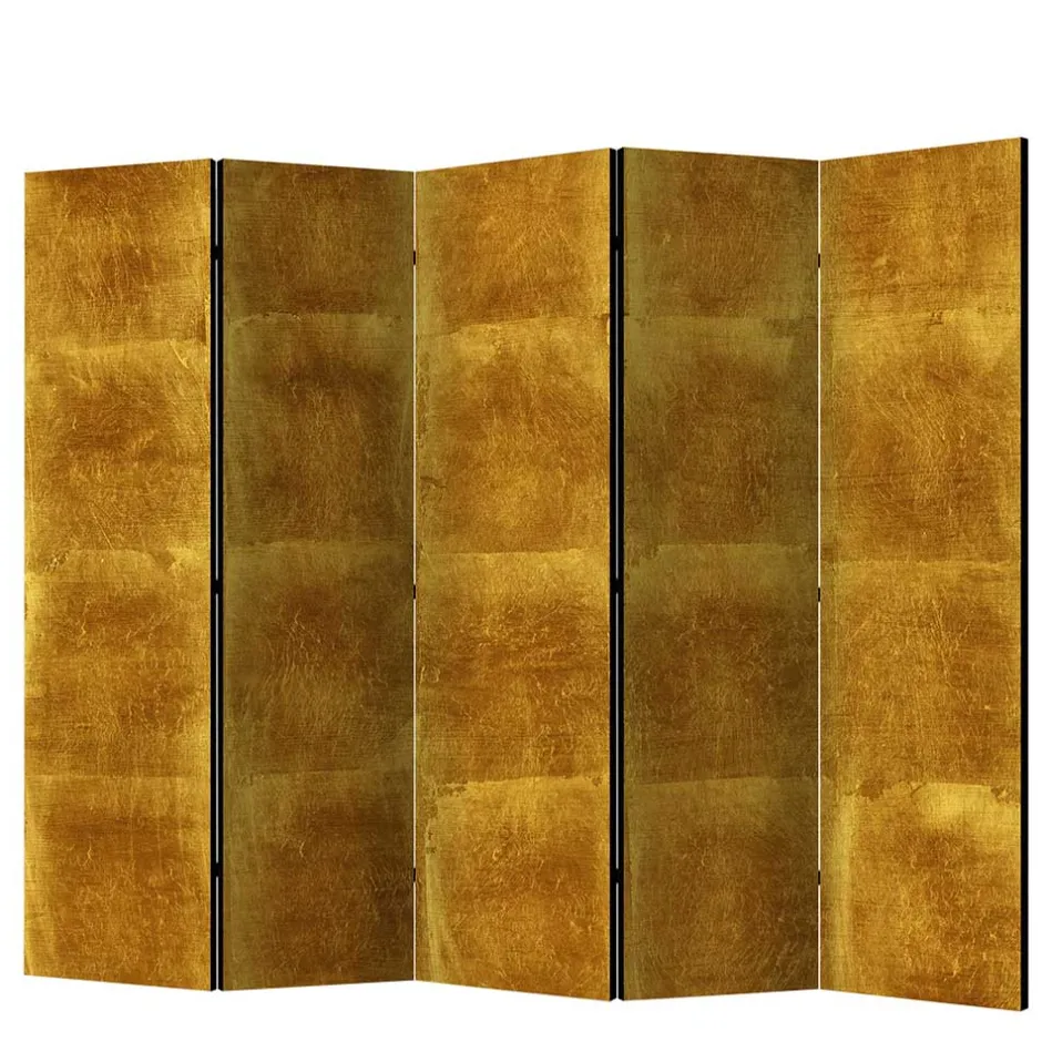 Raumtrenner Paravent in Goldfarben bedruckt - Nikolav^Wohnen Sale