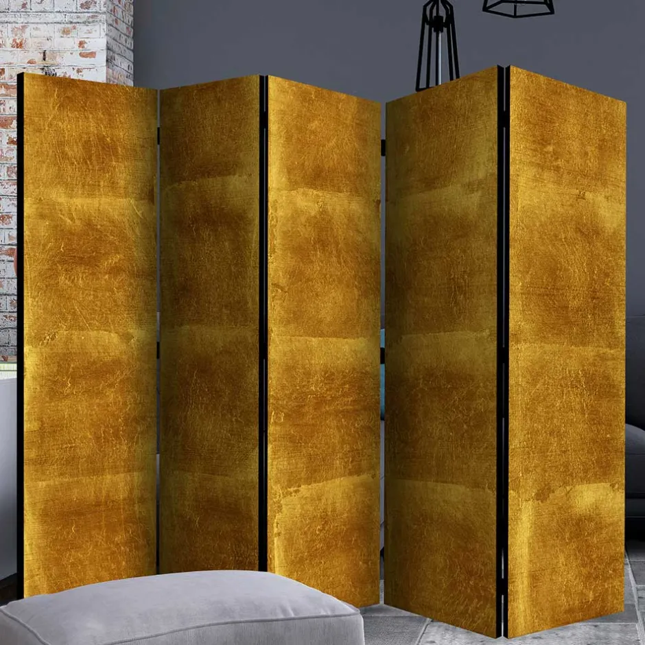 Raumtrenner Paravent in Goldfarben bedruckt - Nikolav^Wohnen Sale