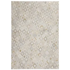 Wohnen Rauten Patchwork Teppich aus echtem Fell - Seven