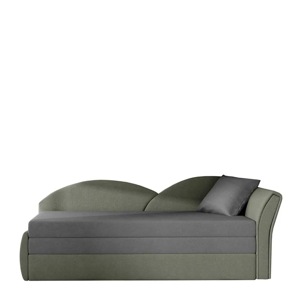 Wohnen Recamiere Bettcouch in Hellgrau und Grau - Seymour