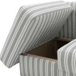 Wohnen Recamiere in Hellgrau und Weiß gestreift - Estania