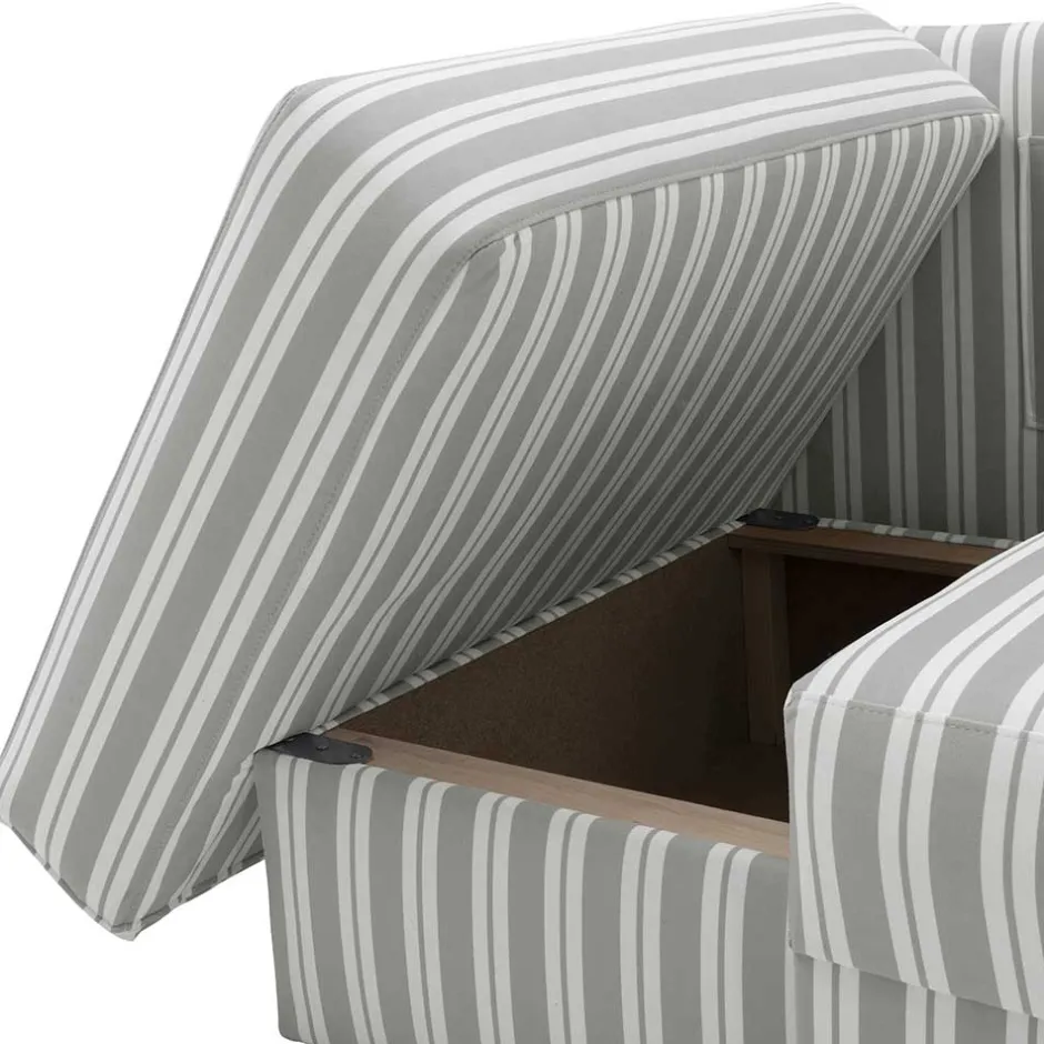 Wohnen Recamiere in Hellgrau und Weiß gestreift - Estania