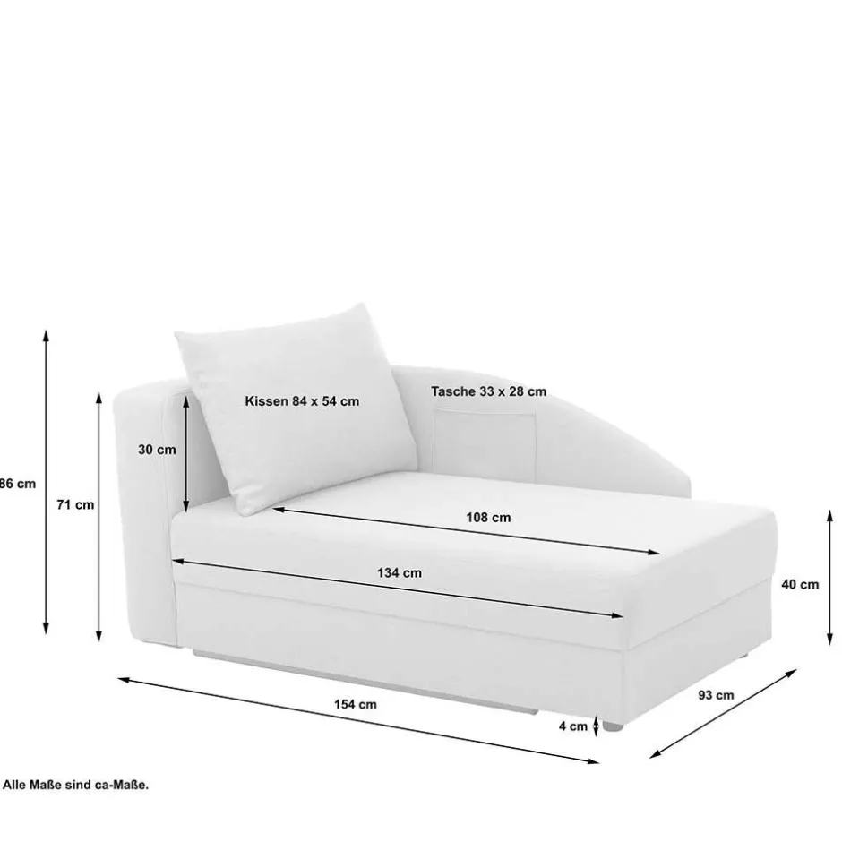 Wohnen Recamiere in Hellgrau und Weiß gestreift - Estania