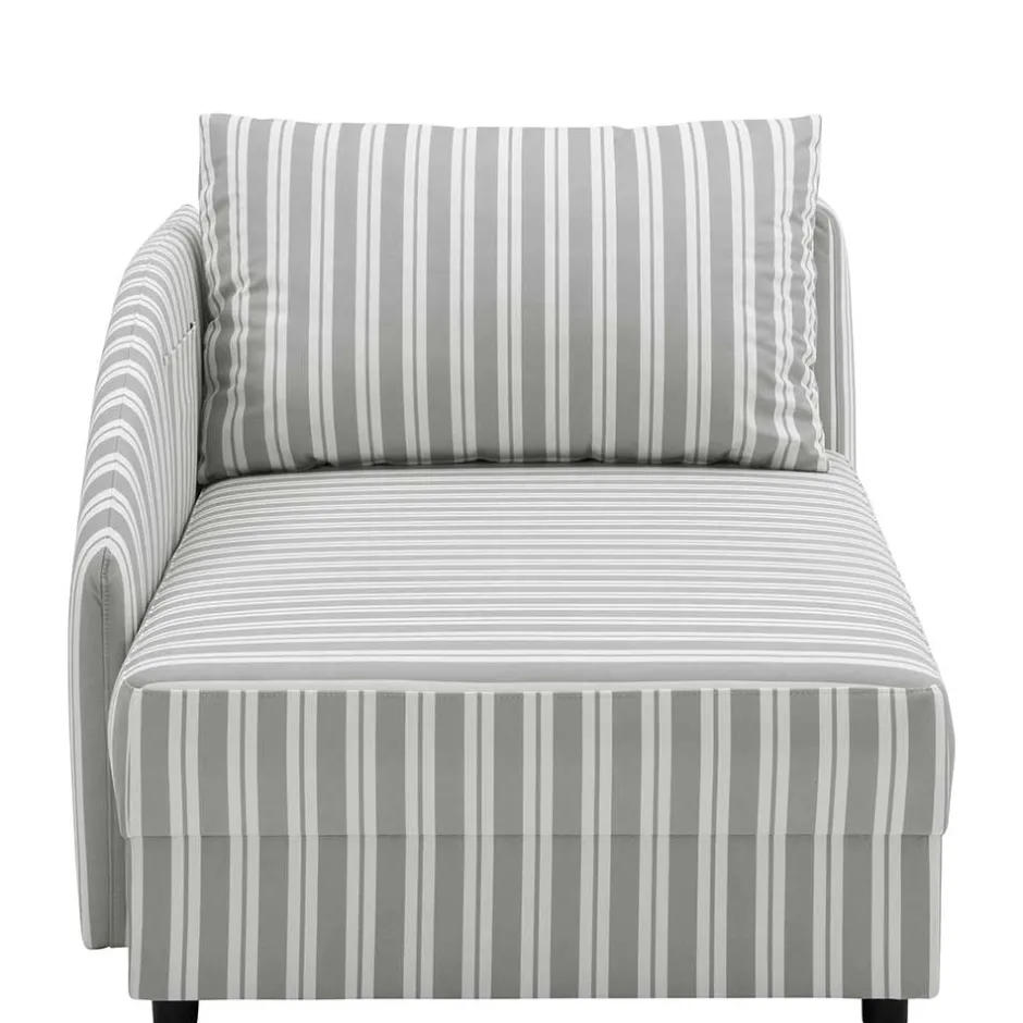 Wohnen Recamiere in Hellgrau und Weiß gestreift - Estania