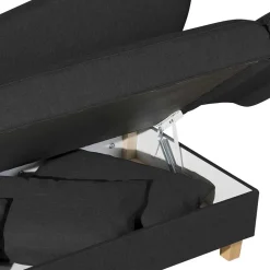 Recamiere in Schwarz und Buche - Mikana^Wohnen Hot