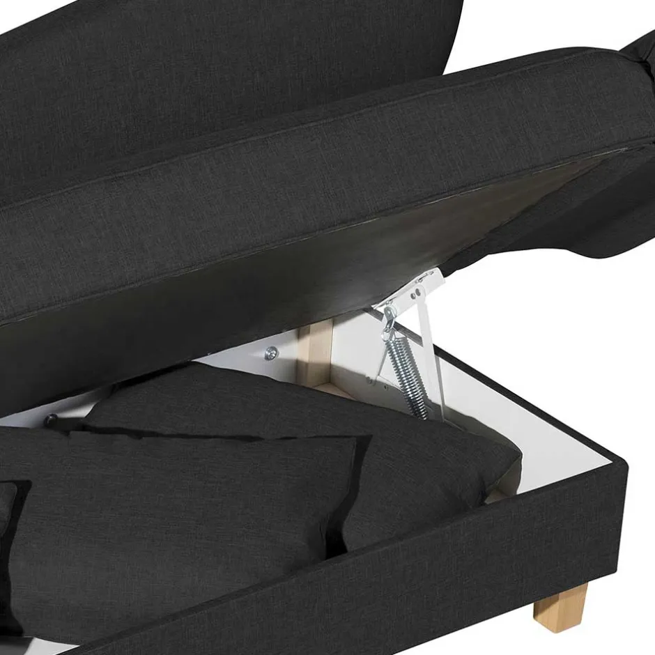 Recamiere in Schwarz und Buche - Mikana^Wohnen Hot