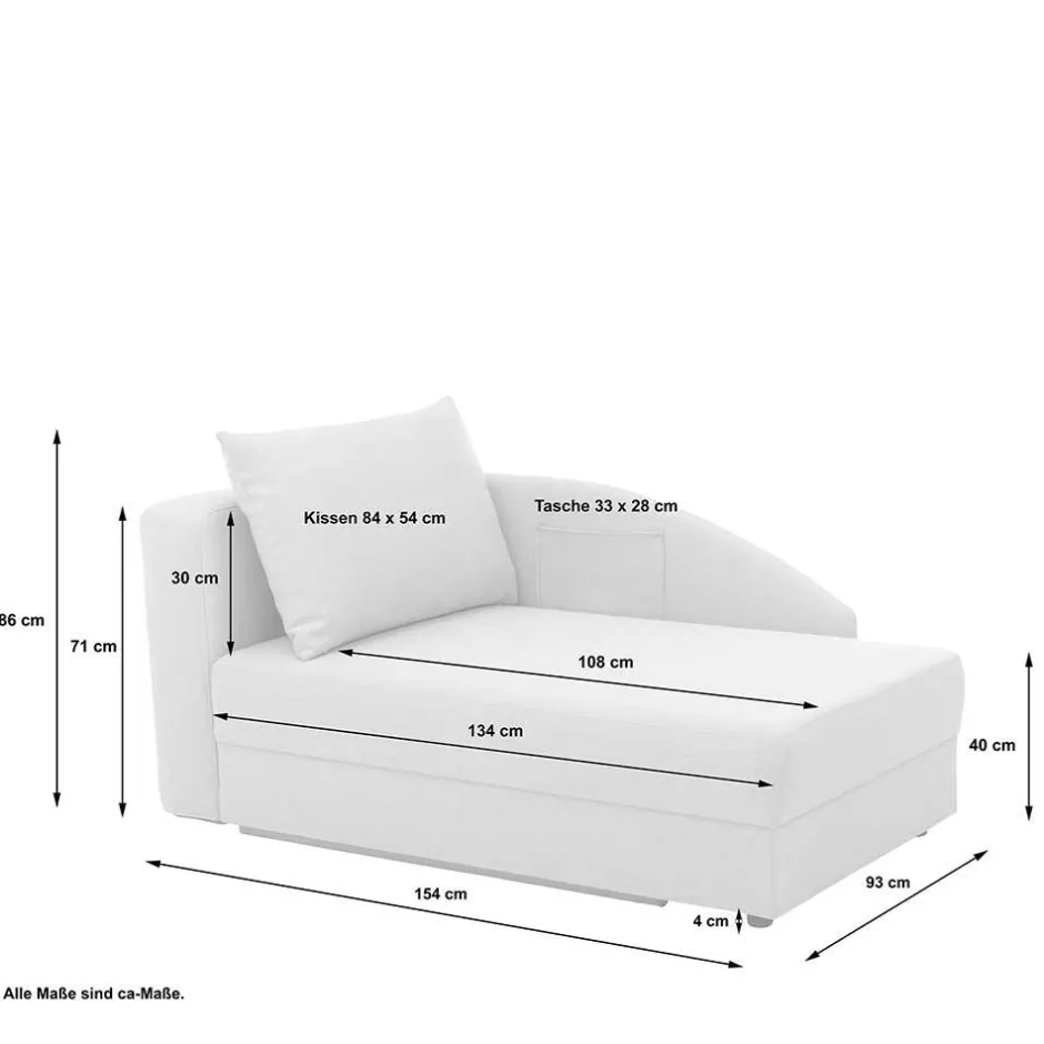 Wohnen Recamiere mit Blumen Muster auf weißem Grund - Bairika