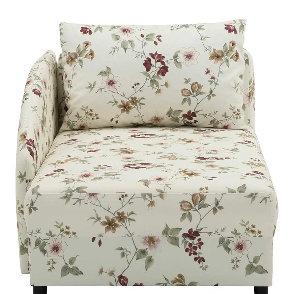 Wohnen Recamiere mit Blumen Muster auf weißem Grund - Bairika