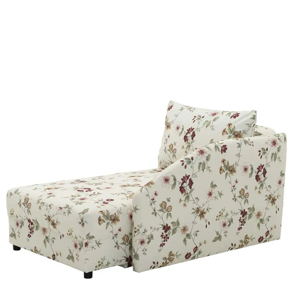 Wohnen Recamiere mit Blumen Muster auf weißem Grund - Bairika