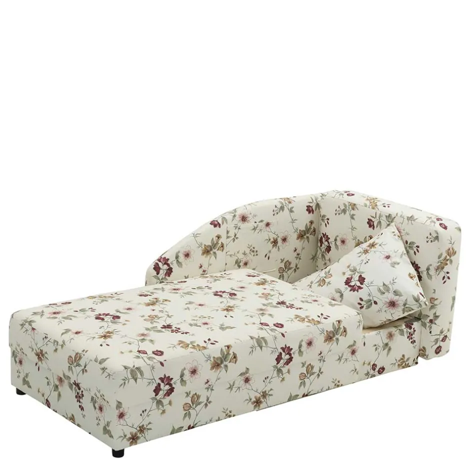 Wohnen Recamiere mit Blumen Muster auf weißem Grund - Bairika