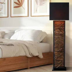 Rechteck Design Stehleuchte in Schwarz - Orthos^Wohnen Discount