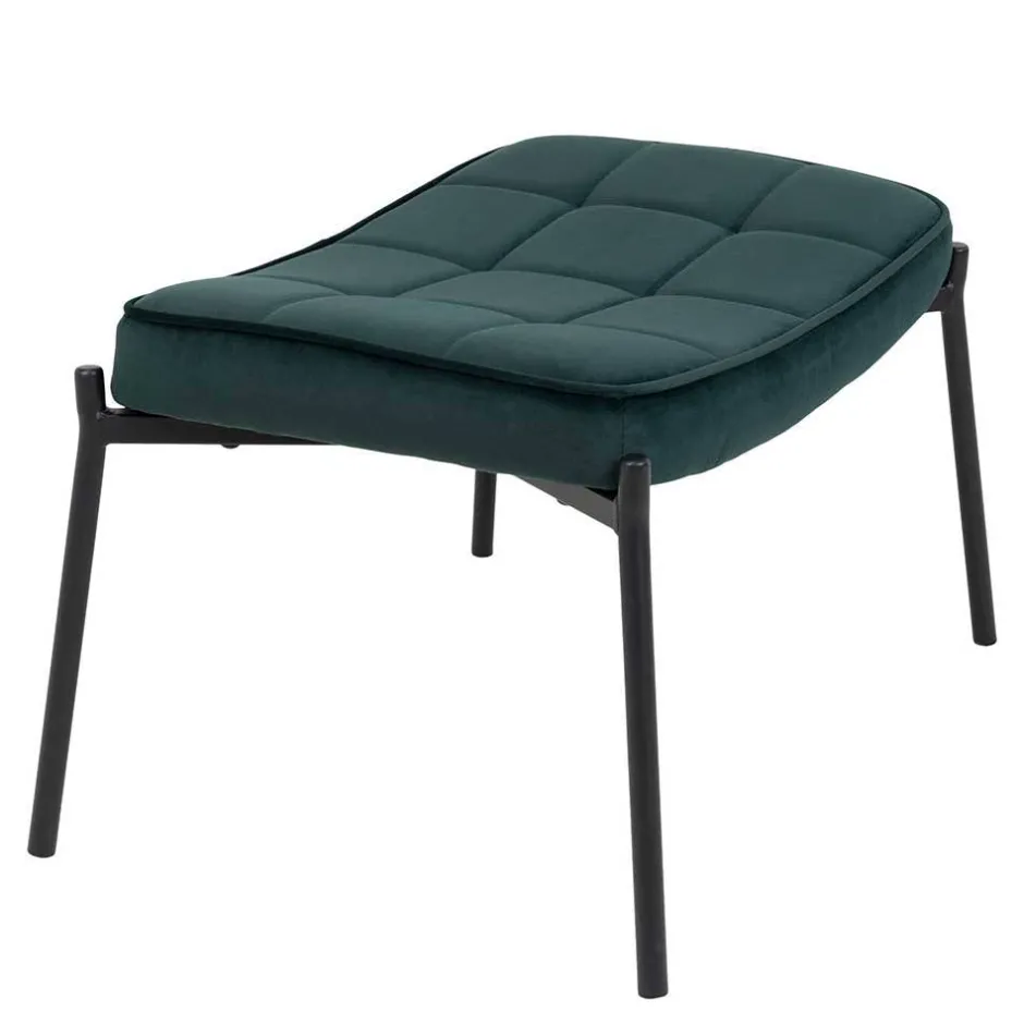 Rechteckiger Polsterhocker aus Samt Dunkelgrün - Sanfetra^Wohnen Sale