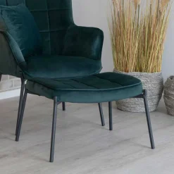 Rechteckiger Polsterhocker aus Samt Dunkelgrün - Sanfetra^Wohnen Sale