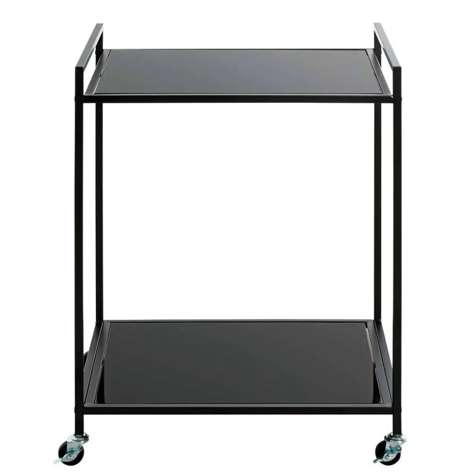 Rechteckiger Servierwagen aus Schwarzglas - Vanila^Wohnen Clearance