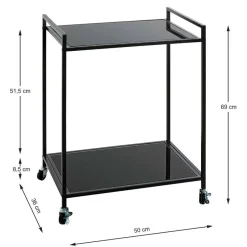 Rechteckiger Servierwagen aus Schwarzglas - Vanila^Wohnen Clearance