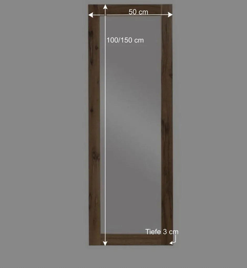 Rechteckiger Wandspiegel mit Holzrahmen - Alsbetas^Wohnen Discount