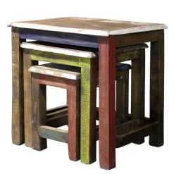 Wohnen Recyclingholz Dreisatztisch Shabby Style - Joe (dreiteilig)