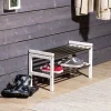 Wohnen Regal für Schuhe in Weiß & Edelstahl - Gorfu