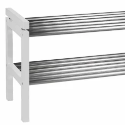 Wohnen Regal für Schuhe in Weiß & Edelstahl - Gorfu