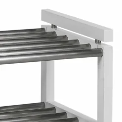 Wohnen Regal für Schuhe in Weiß & Edelstahl - Gorfu