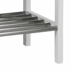 Wohnen Regal für Schuhe in Weiß & Edelstahl - Gorfu