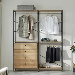 Regal Garderobe mit 2 Stangen & 4 Schubladen - Amigo^Wohnen Clearance