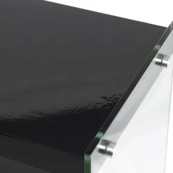 Regal in Hochglanz Schwarz & Transparent - Viverone^Wohnen