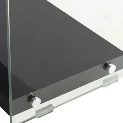 Regal in Hochglanz Schwarz & Transparent - Viverone^Wohnen