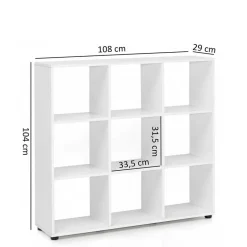 Regal mit 9 Fächern offen in Weiß Claas 108 x 104 cm^Wohnen