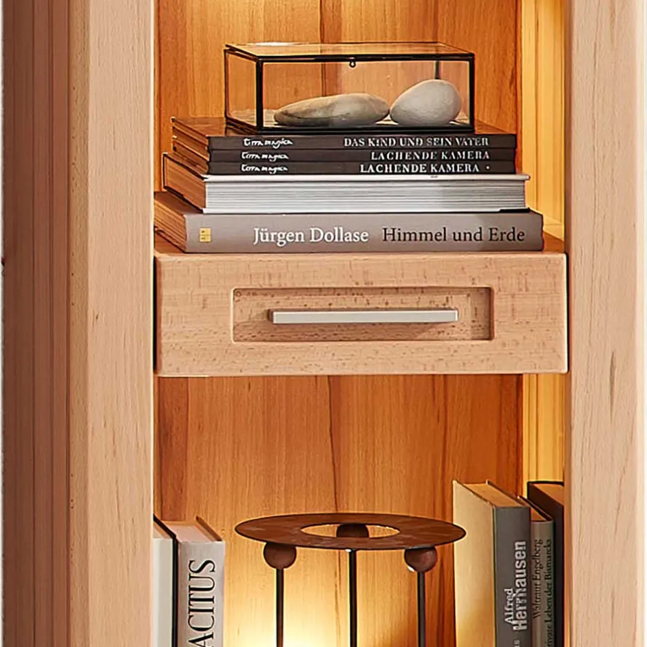 Regal mit LED Licht aus Kernbuche massiv - Amyonta^Wohnen New