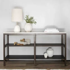 Wohnen Regal mit Travertin Deckplatte in Beige - Thani