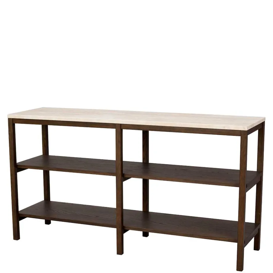 Wohnen Regal mit Travertin Deckplatte in Beige - Thani