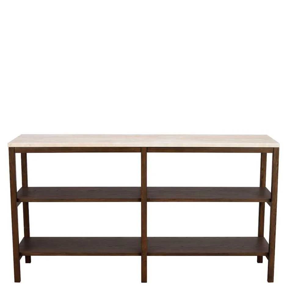 Wohnen Regal mit Travertin Deckplatte in Beige - Thani