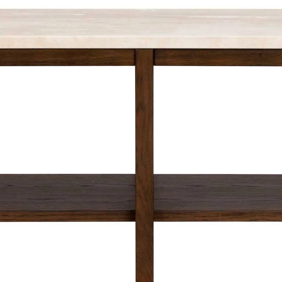 Wohnen Regal mit Travertin Deckplatte in Beige - Thani