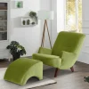 Wohnen Relax Sessel in Oliv Grün mit Nussbaum - Sofia