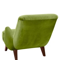 Wohnen Relax Sessel in Oliv Grün mit Nussbaum - Sofia