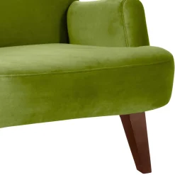 Wohnen Relax Sessel in Oliv Grün mit Nussbaum - Sofia