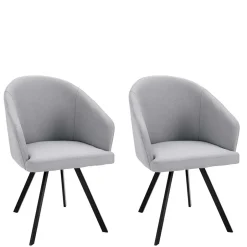 Retro Armlehnenstühle in Hellgrau - Dranico (2er Set)^Wohnen Hot