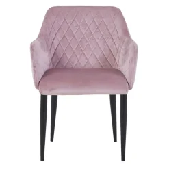 Retro Armlehnenstuhl in Altrosa Samt - Onjamy (2er Set)^Wohnen New