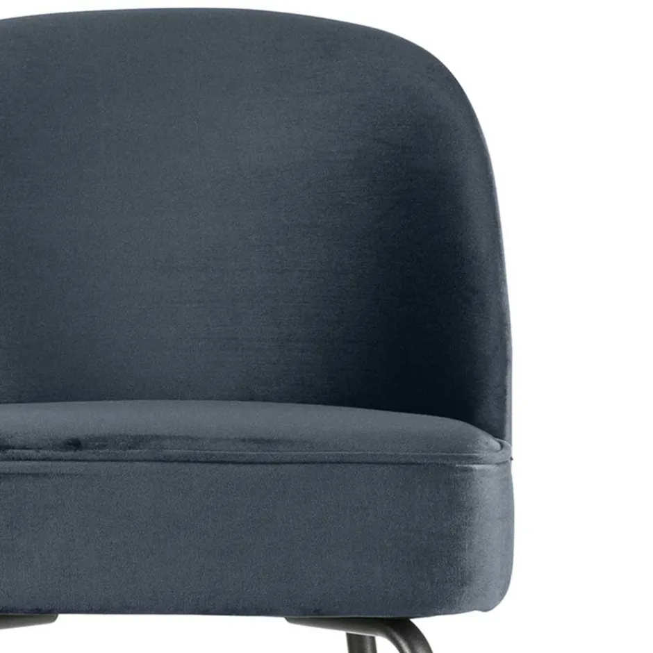 Wohnen Retro Bar Stuhl in Petrol Blau Samt - Plicardo