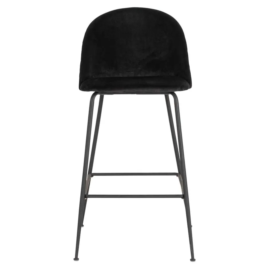 Wohnen Retro Barstühle aus schwarzem Samt - Baltimoore (2er Set)