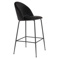 Wohnen Retro Barstühle aus schwarzem Samt - Baltimoore (2er Set)