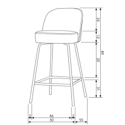 Wohnen Retro Barstuhl in Dunkelgrün Samt - Arletta