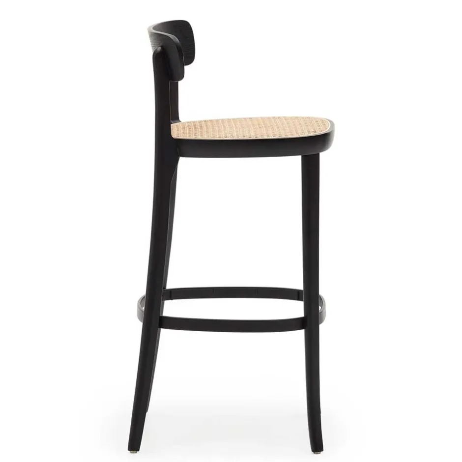 Wohnen Retro Barstuhl mit Wiener Geflecht Sitz - Pulany (2er Set)