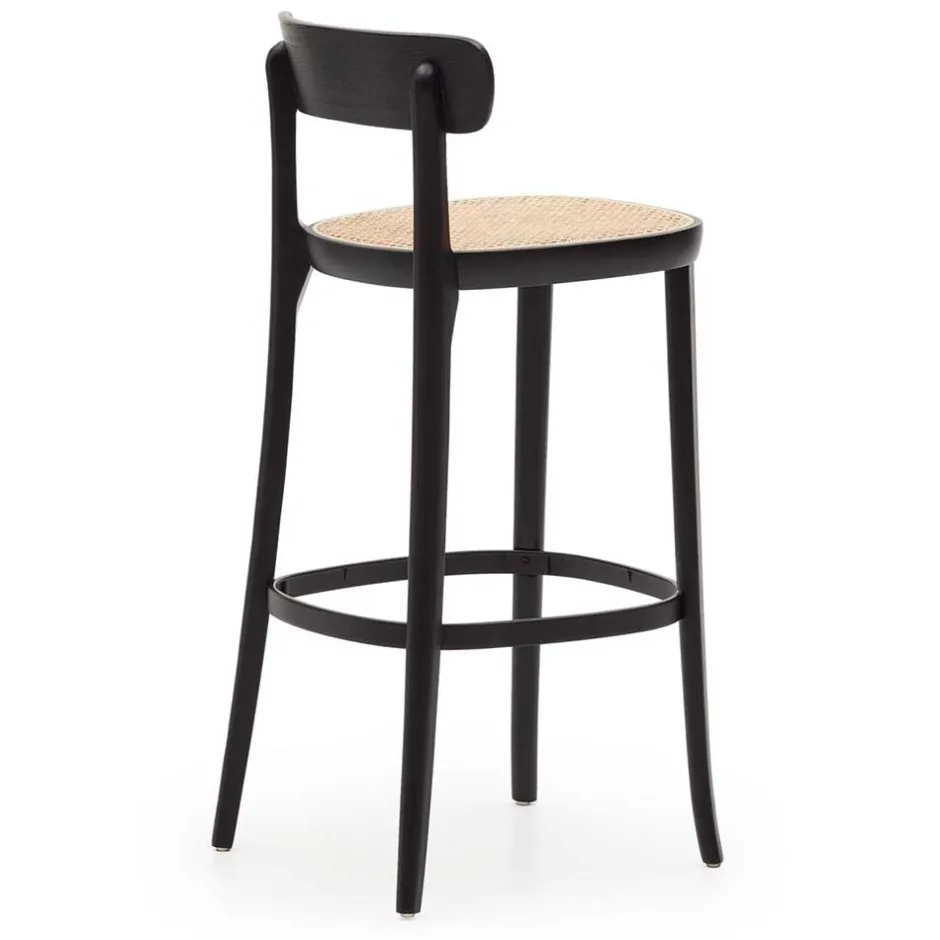 Wohnen Retro Barstuhl mit Wiener Geflecht Sitz - Pulany (2er Set)