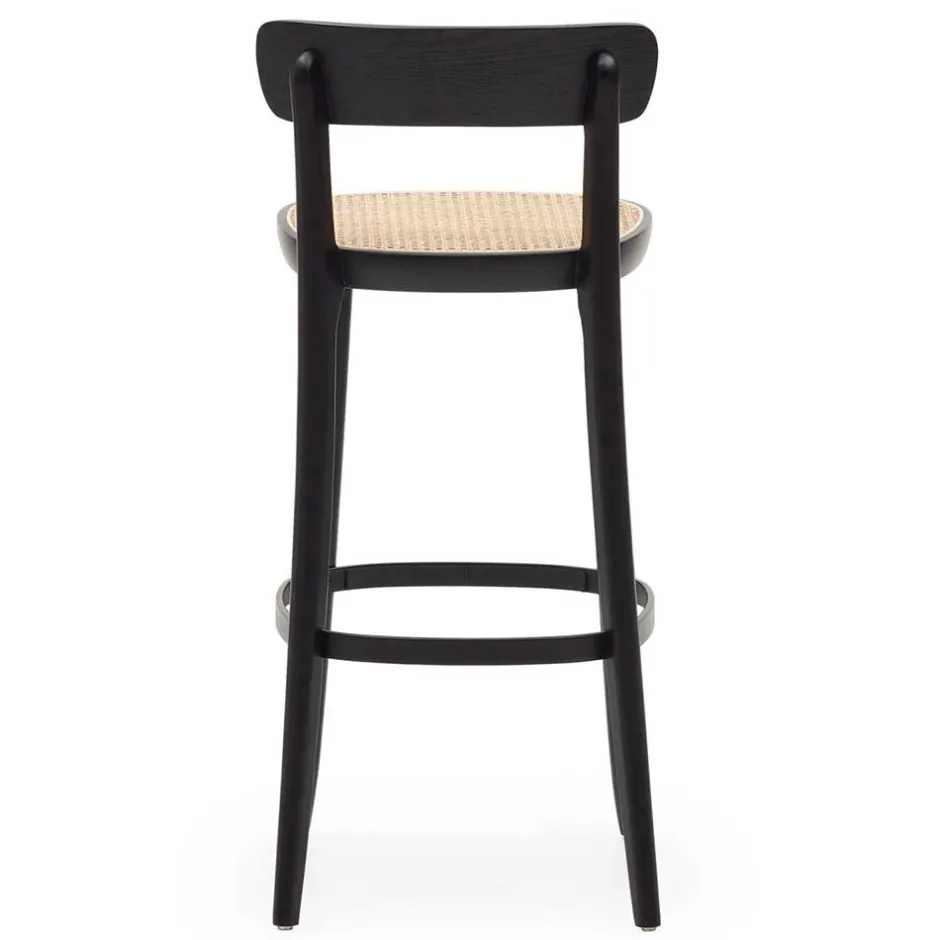 Wohnen Retro Barstuhl mit Wiener Geflecht Sitz - Pulany (2er Set)