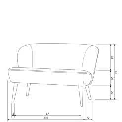 Retro Couch in Khaki Samtstoff - Griffina^Wohnen