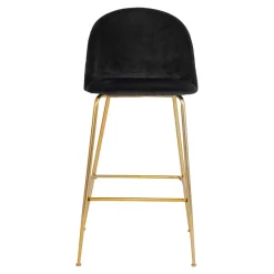 Retro Design Barstühle in Schwarz & Messing - Venjus (2er Set)^Wohnen Clearance